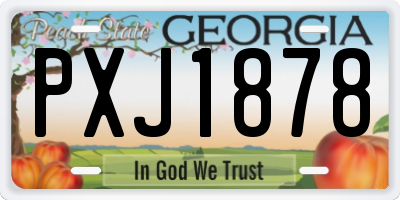 GA license plate PXJ1878