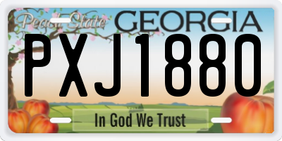 GA license plate PXJ1880