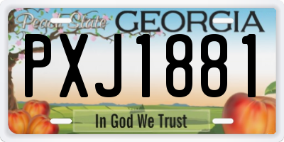 GA license plate PXJ1881