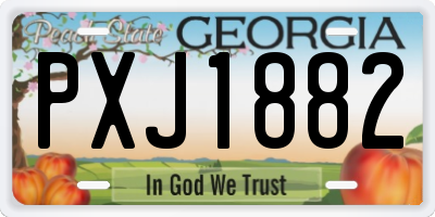 GA license plate PXJ1882