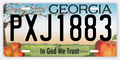 GA license plate PXJ1883