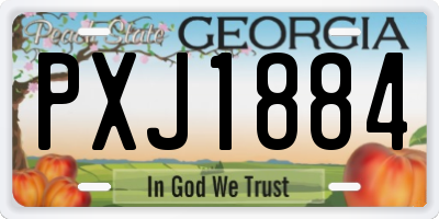 GA license plate PXJ1884