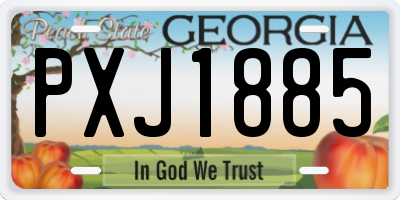 GA license plate PXJ1885