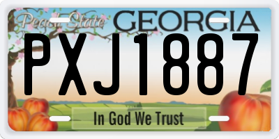 GA license plate PXJ1887