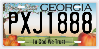 GA license plate PXJ1888