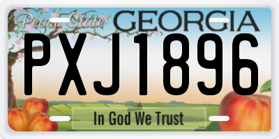 GA license plate PXJ1896