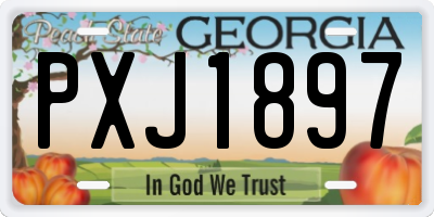 GA license plate PXJ1897