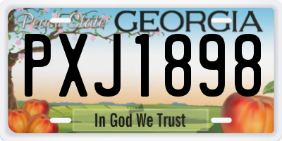 GA license plate PXJ1898