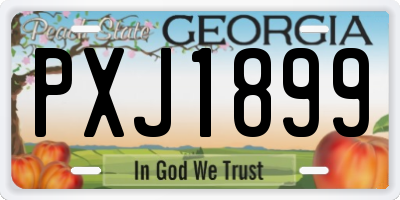 GA license plate PXJ1899
