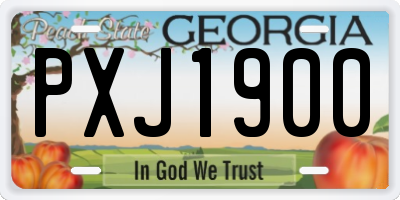 GA license plate PXJ1900