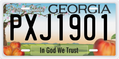 GA license plate PXJ1901