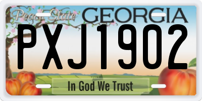 GA license plate PXJ1902