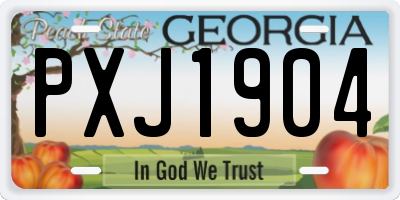 GA license plate PXJ1904