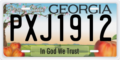 GA license plate PXJ1912