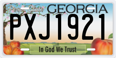 GA license plate PXJ1921