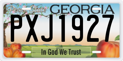 GA license plate PXJ1927
