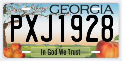 GA license plate PXJ1928