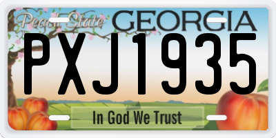 GA license plate PXJ1935