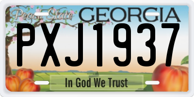 GA license plate PXJ1937