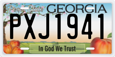 GA license plate PXJ1941