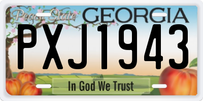 GA license plate PXJ1943