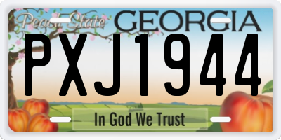 GA license plate PXJ1944