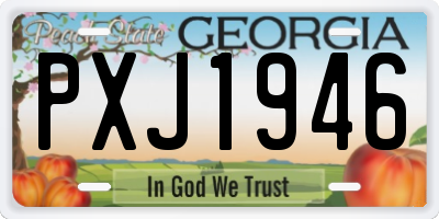 GA license plate PXJ1946