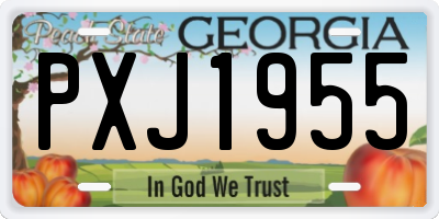 GA license plate PXJ1955
