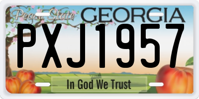GA license plate PXJ1957