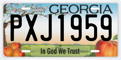 GA license plate PXJ1959