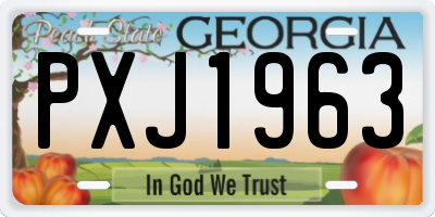 GA license plate PXJ1963