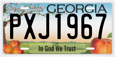 GA license plate PXJ1967
