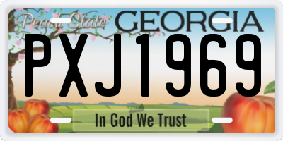 GA license plate PXJ1969