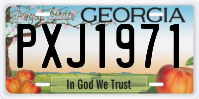 GA license plate PXJ1971