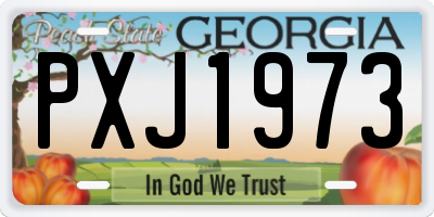 GA license plate PXJ1973