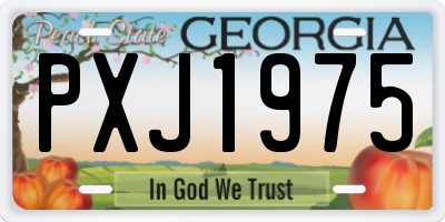 GA license plate PXJ1975
