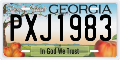 GA license plate PXJ1983