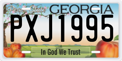 GA license plate PXJ1995