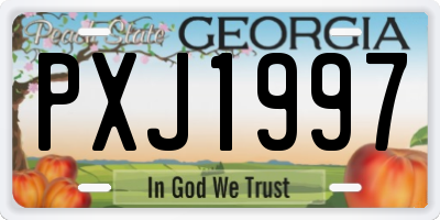 GA license plate PXJ1997