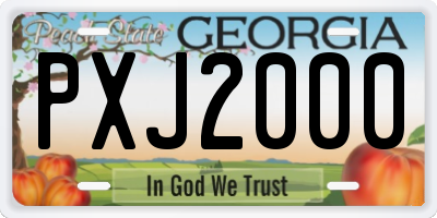 GA license plate PXJ2000
