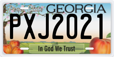 GA license plate PXJ2021