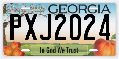 GA license plate PXJ2024