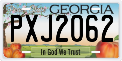 GA license plate PXJ2062