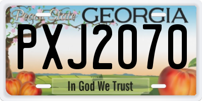GA license plate PXJ2070