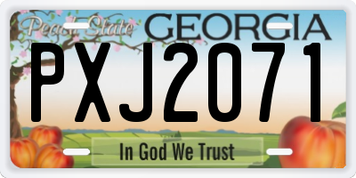 GA license plate PXJ2071