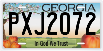 GA license plate PXJ2072