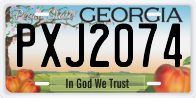 GA license plate PXJ2074