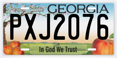 GA license plate PXJ2076