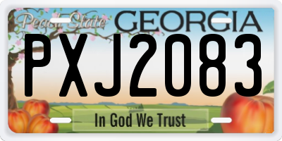 GA license plate PXJ2083