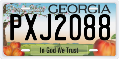 GA license plate PXJ2088